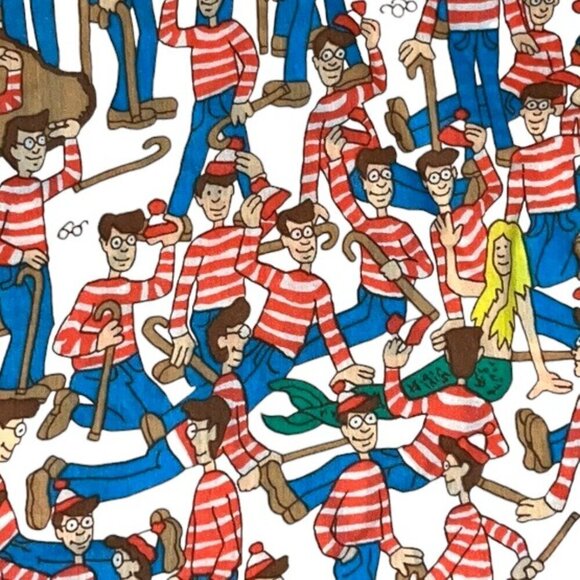 Vintage 1990 Where's Waldo? Twin Size Sheet Set 3pc Martin Mandford - Picture 8 of 10